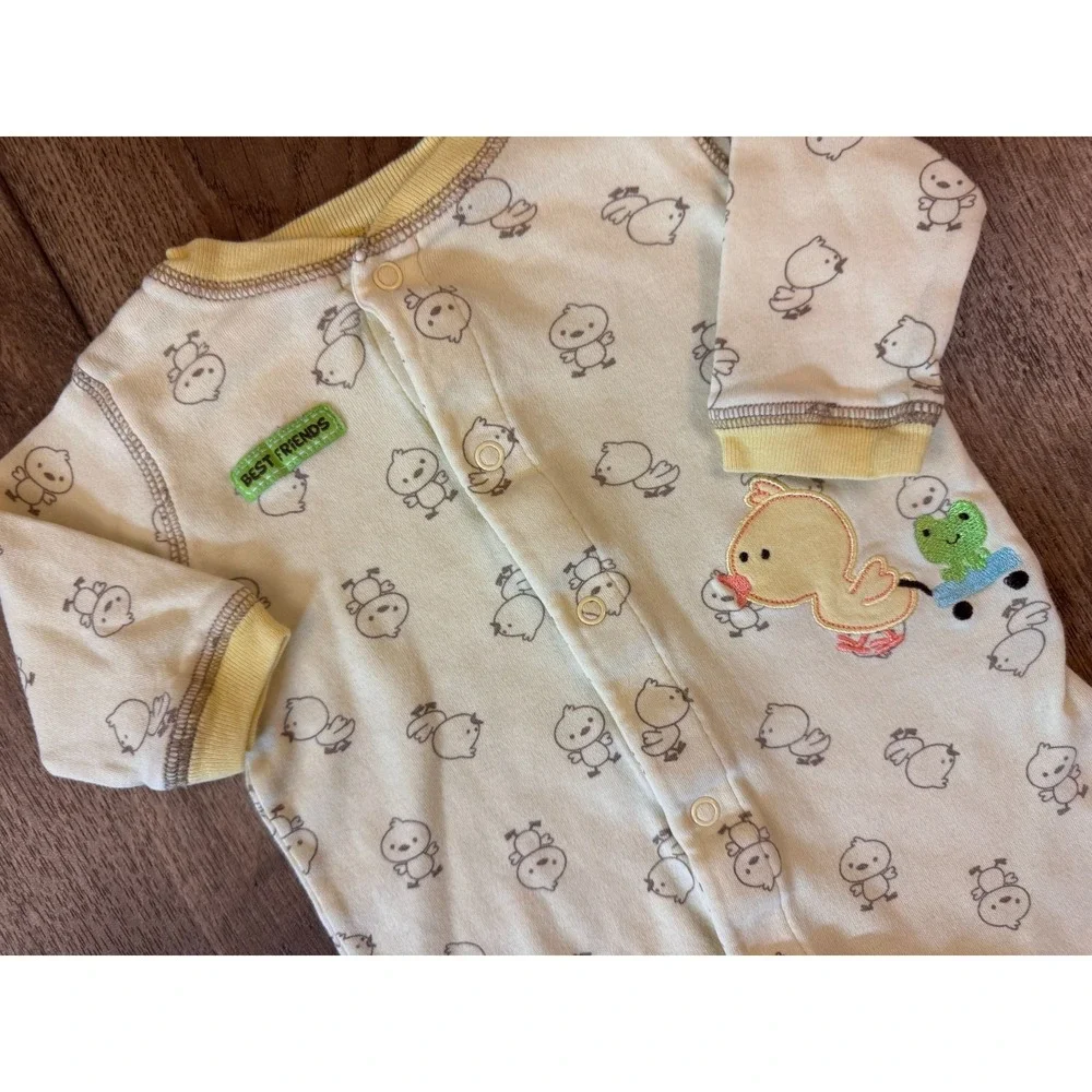 Vintage Child of Mine Carters Baby Sleeper 0/3 Month Chick Frog Duck Best Friend